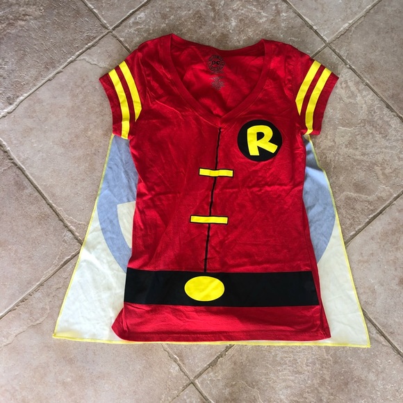 DC Comics Tops - DC Comics Robin T-Shirt Costume With Cape